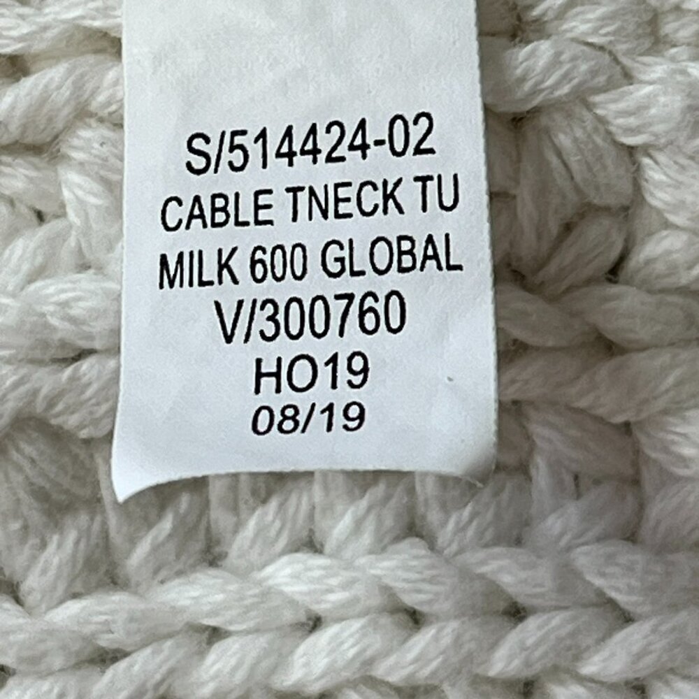 GAP Women's Fisherman Cable-Knit Sweater sz Medium Turtleneck Coastal Old Money - Picture 5 of 9